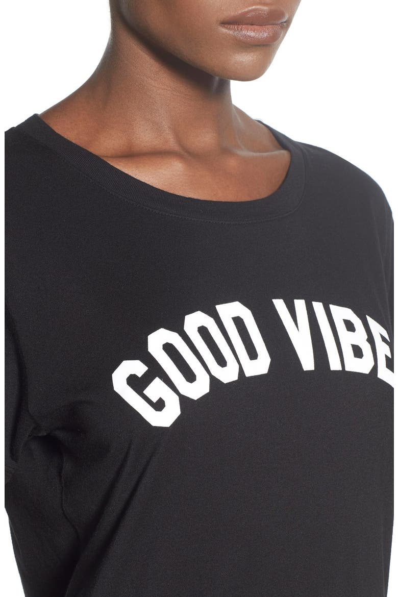 'Good Vibes' Graphic Tee, Alternate, color, BLACK