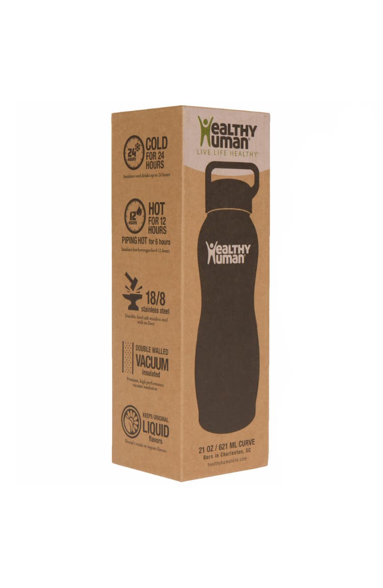 Healthy Human Stainless Steel Curve Water Bottle, 21 oz Glacier, Alternate, color, 
