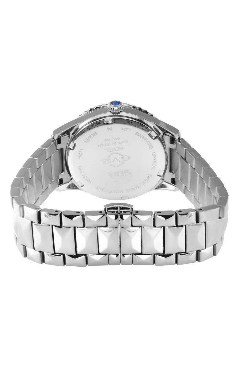 GV2 Siena Swiss Quartz Diamond Embellished Bracelet Watch - 0.02ct, 38mm, Alternate, color, Silver