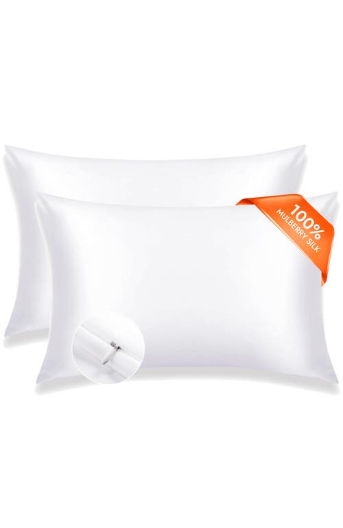 Silksilky Set Of 2pcs-22momme Mulberry Silk Hidden Zipper Pillowcase