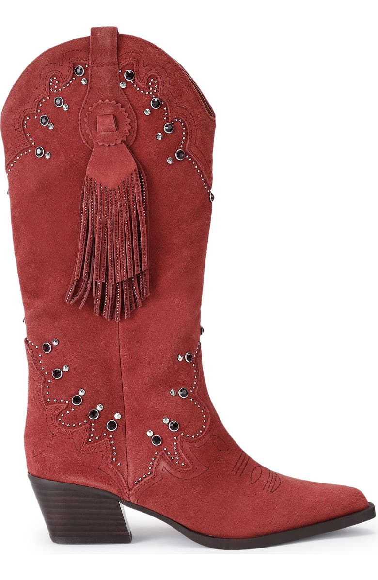 Kurt Geiger London Western Tassel Boot, Alternate, color, Medium Red