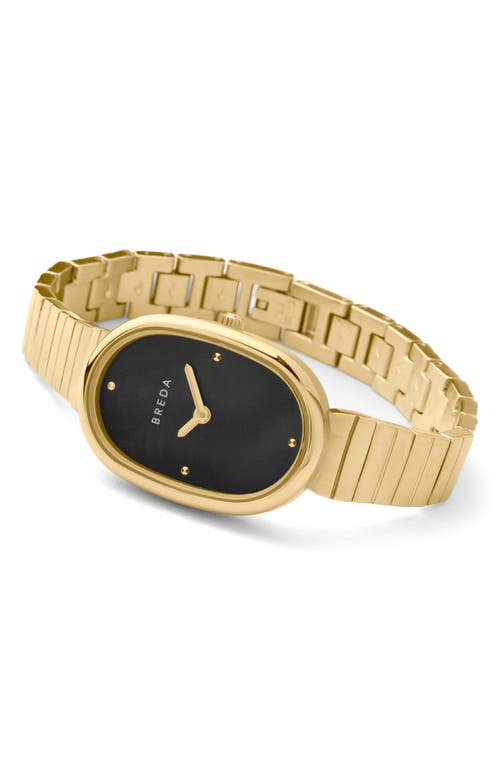 Breda Jane Genuine Stone Dial Gold Bracelet Watch In Gold