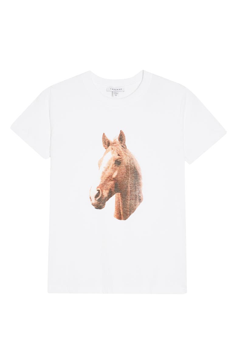 Topshop Horse Graphic Tee, Alternate, color,