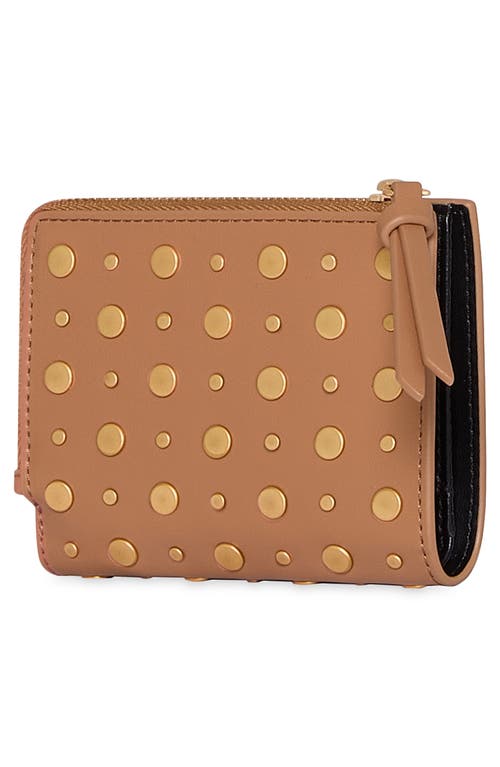 Rebecca Minkoff Megan Slim Stud Faux Leather Wallet In Praline