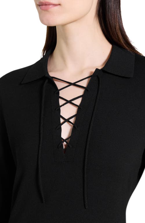 Theory Merino Wool Long Sleeve Top In Black