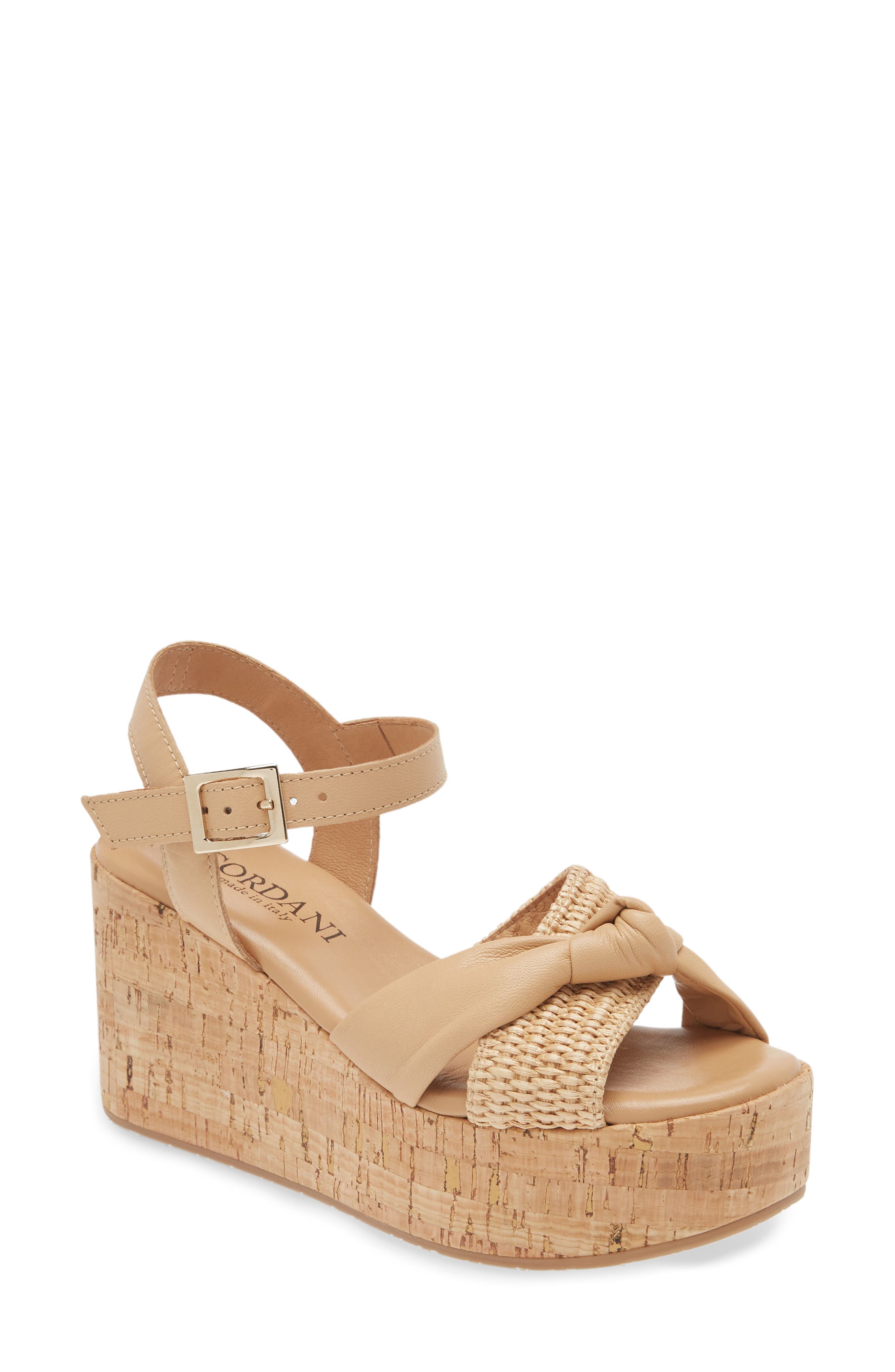 Cordani Jaylin Platform Wedge Sandal, Main, color, Natural