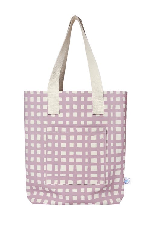 Dance Happy Grid Carry All Tote Bag In Orchid