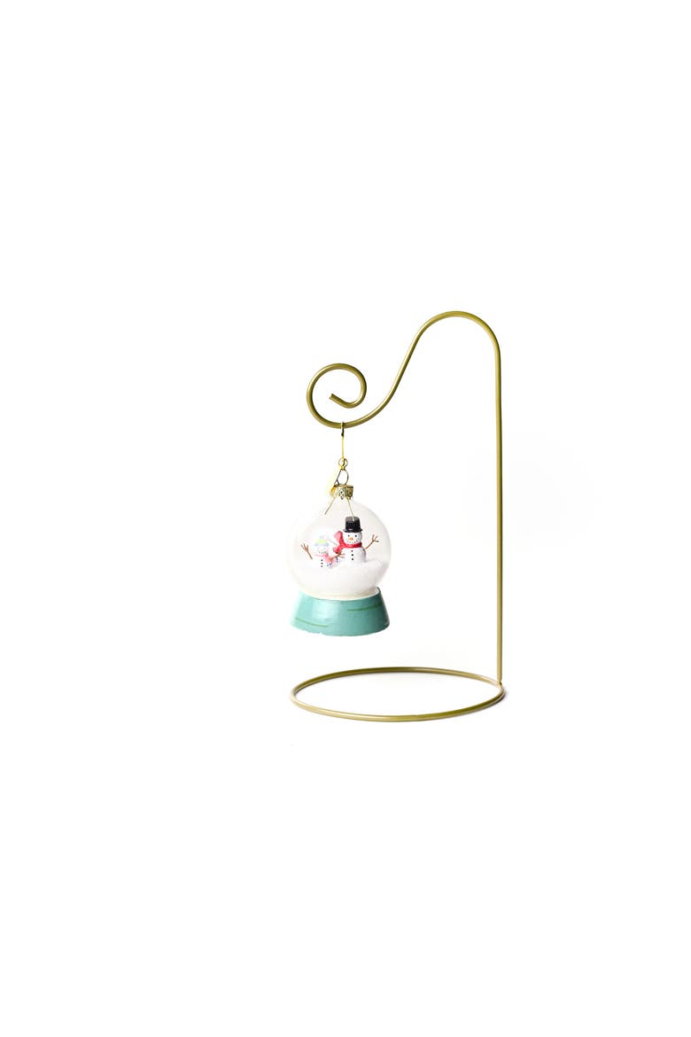 Frosty Snow Globe Shaped Ornament with Gold Stand, Main, color, Blue