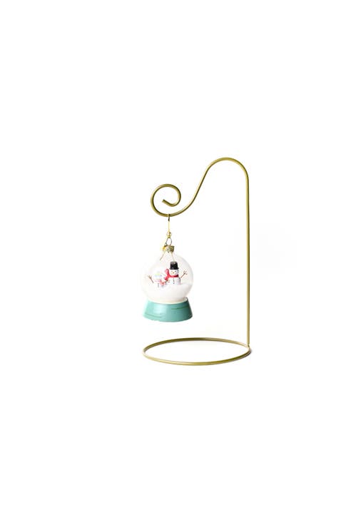 Frosty Snow Globe Shaped Ornament with Gold Stand