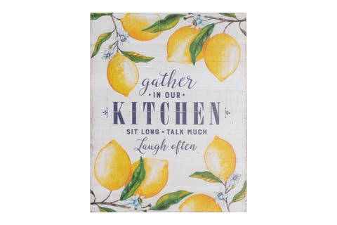 "Gather in Our Kitchen" Wood Wall Décor with Lemons