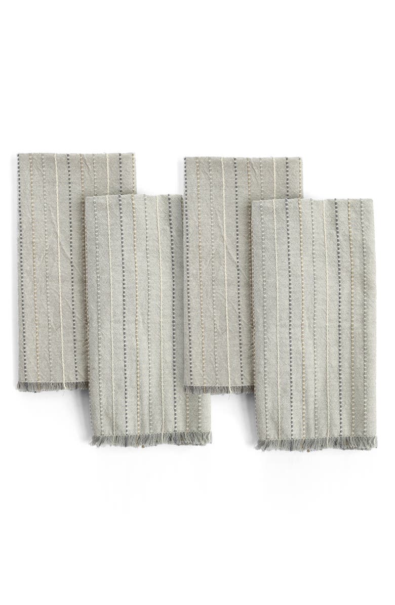 Coyuchi Set of 4 Stripe Organic Cotton Napkins, Main, color, Neutrals