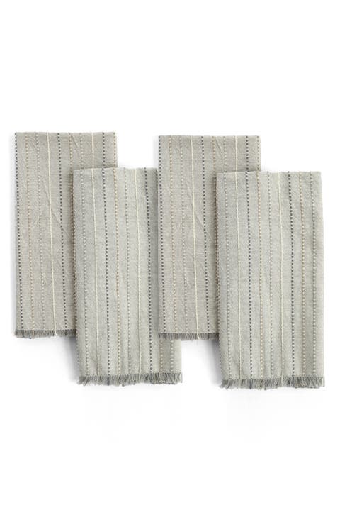 Set of 4 Stripe Organic Cotton Napkins