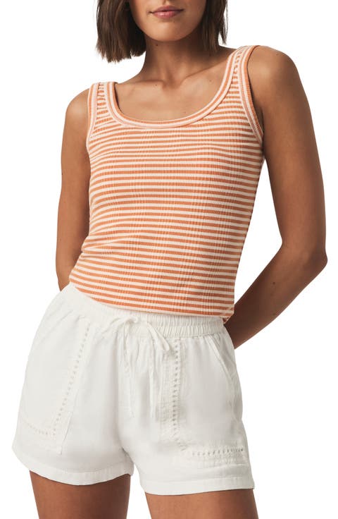 売れ筋商品|||ヴィンスカムート カットソー トップス レディース Women's Striped Sleeveless Tank Top New Ivory Vince Camuto Striped Tank Top New Ivory XS at Amazon Women's