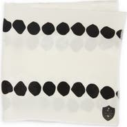 CLIFTON WILSON Black Dot Floral Jacquard Silk Pocket Square