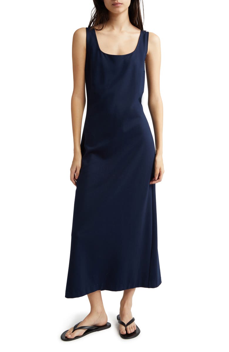 PARTOW Allora Compact Jersey Tank Midi Dress, Main, color, Navy