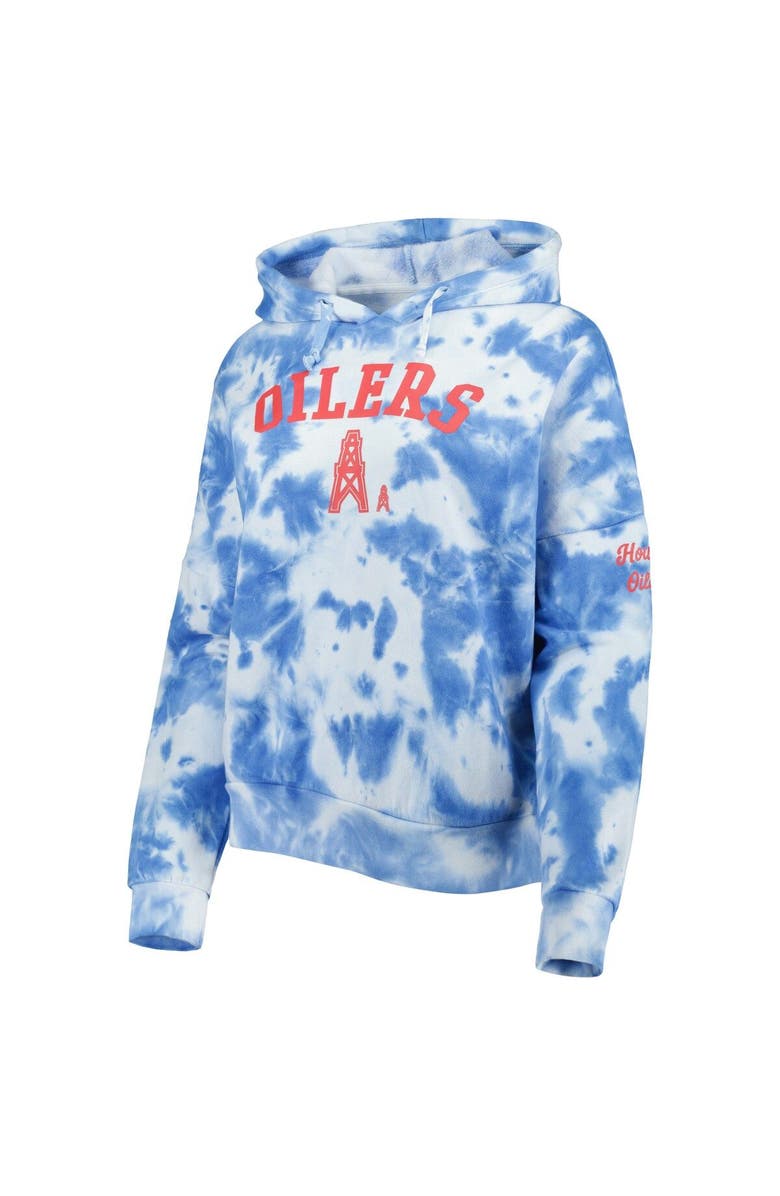 New Era Women's New Era Light Blue Houston Oilers Gridiron Classics Cloud Dye Fleece Pullover Hoodie, Alternate, color, Light Blue
