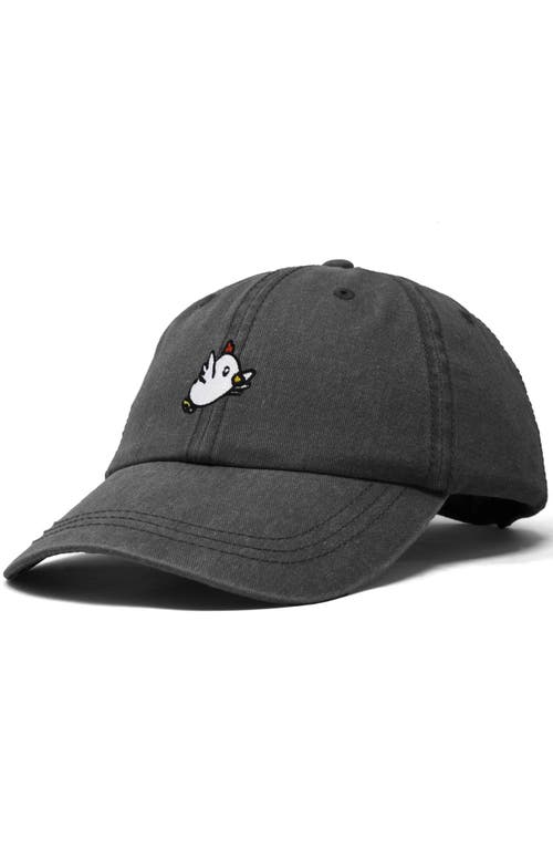 Dalix Chicken Embroidered Cotton Cap In Washed Gray