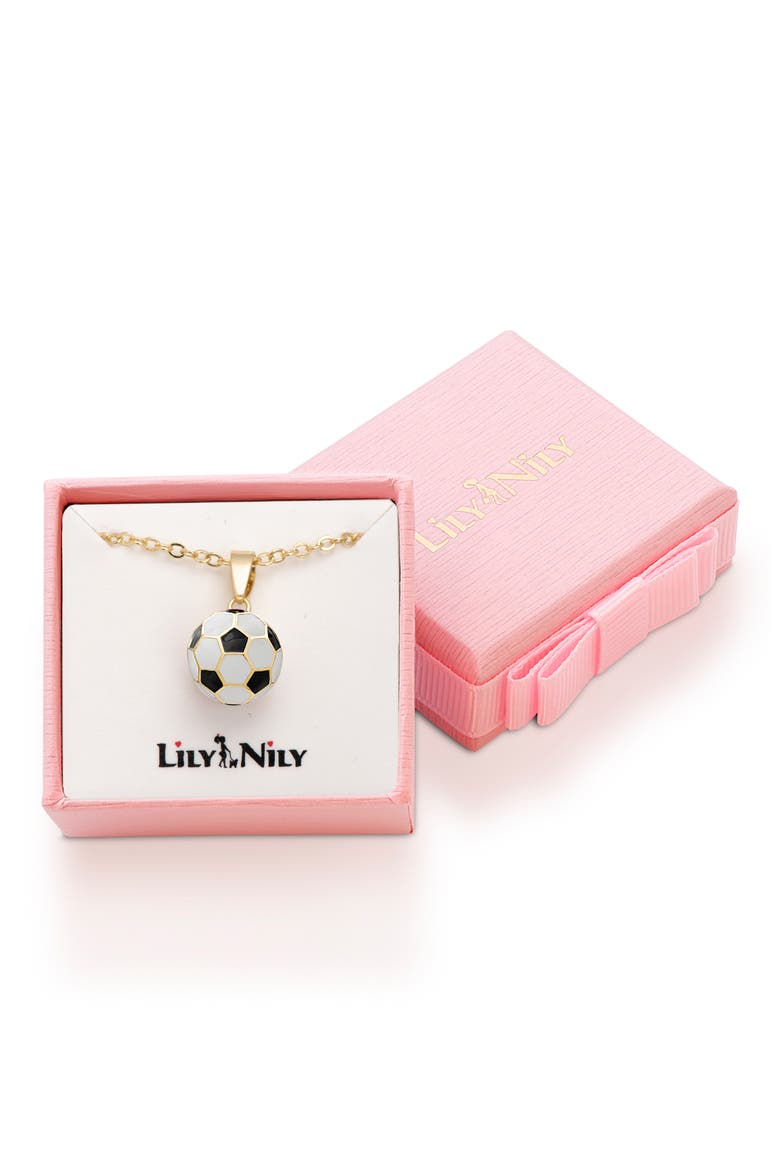 3D Soccer Ball Necklace, Alternate, color, BLACK