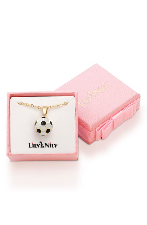 Lily Nily 3d Soccer Ball Necklace In Black