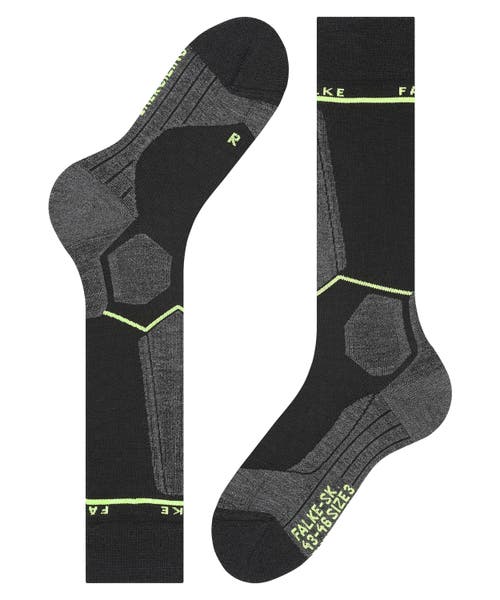 Falke Sk Compression Wool Ski Socks In Black