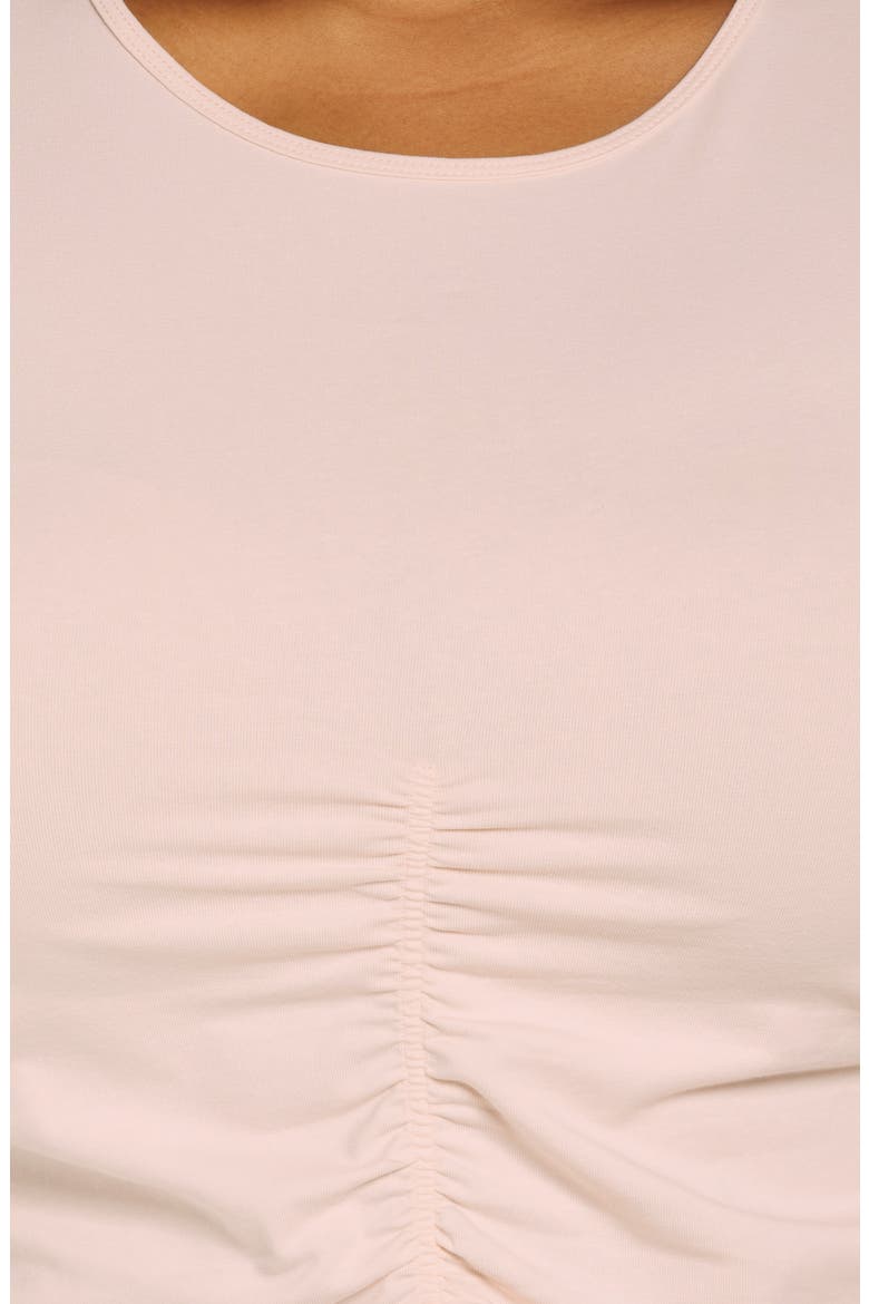 Ruched Organic Cotton Crop T-Shirt, Alternate, color, PINK CREOLE