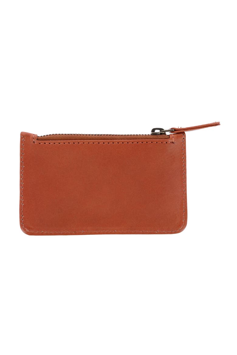 Sergio Front Pocket Leather Zipper Pouch, Alternate, color, Tan