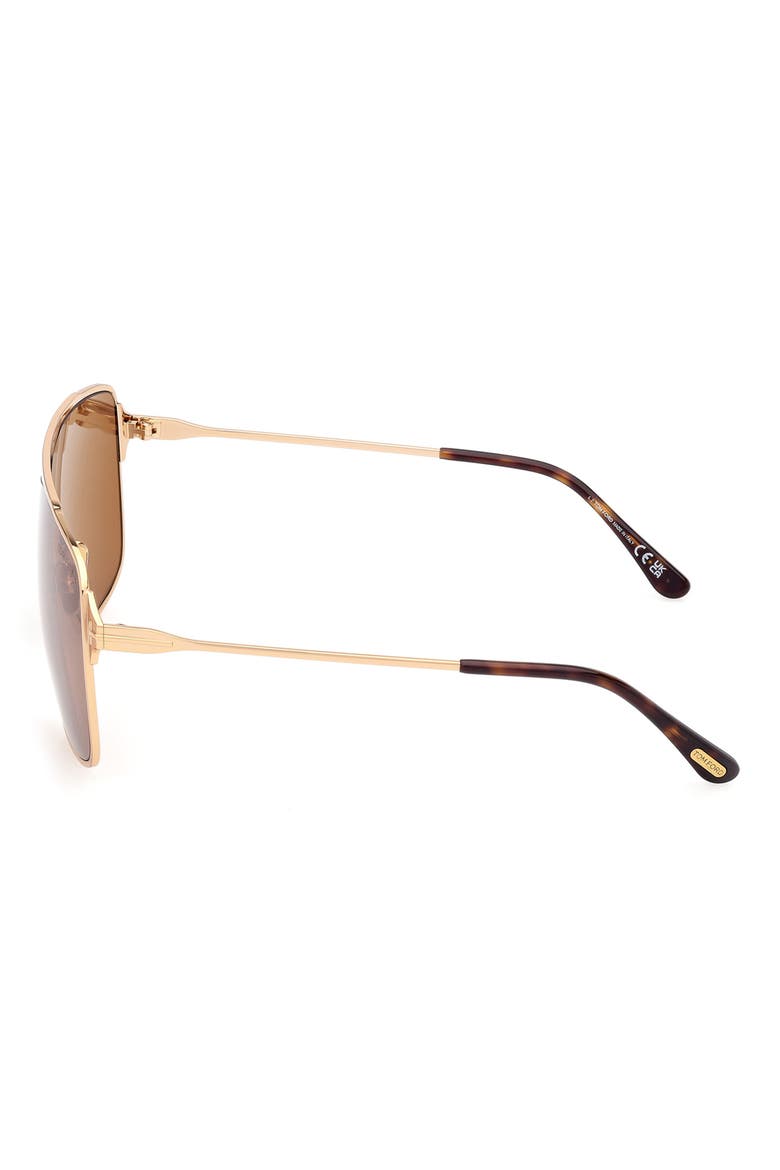 Zappa 69mm Oversize Navigator Sunglasses, Alternate, color, SHINY DEEP GOLD / BROWN