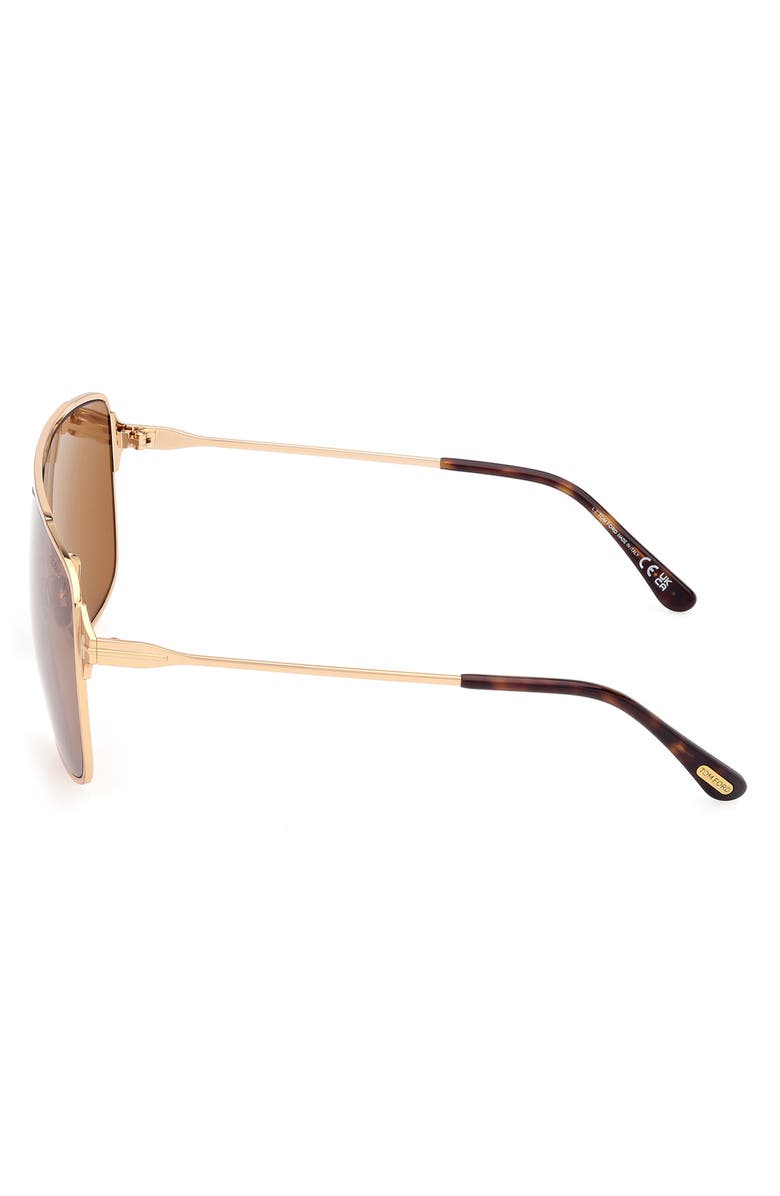 TOM FORD Zappa 69mm Oversize Navigator Sunglasses, Alternate, color, Gold/ Havana/ Brown Lenses