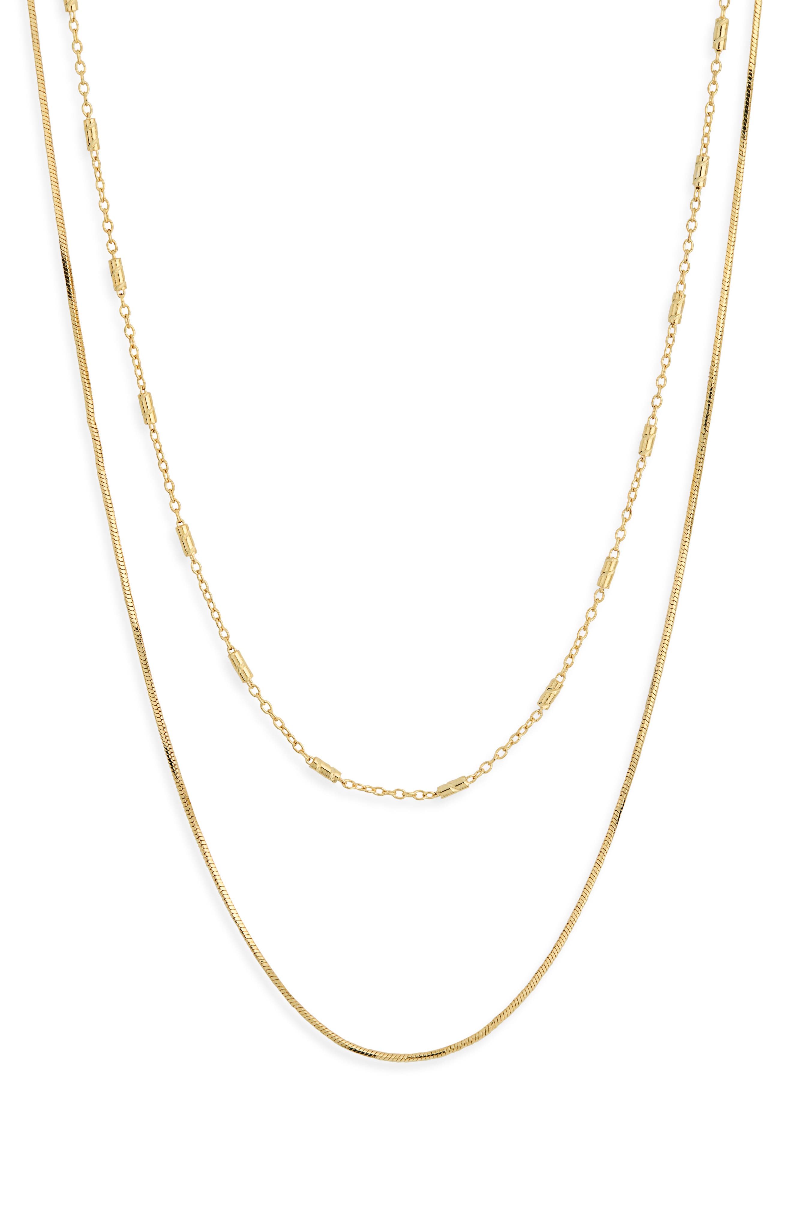 Set of 2 Layered Slinky Chain Necklaces