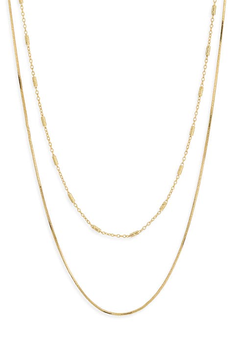 Set of 2 Layered Slinky Chain Necklaces