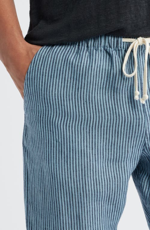Alex Crane Bo Linen Drawstring Pants In Blue
