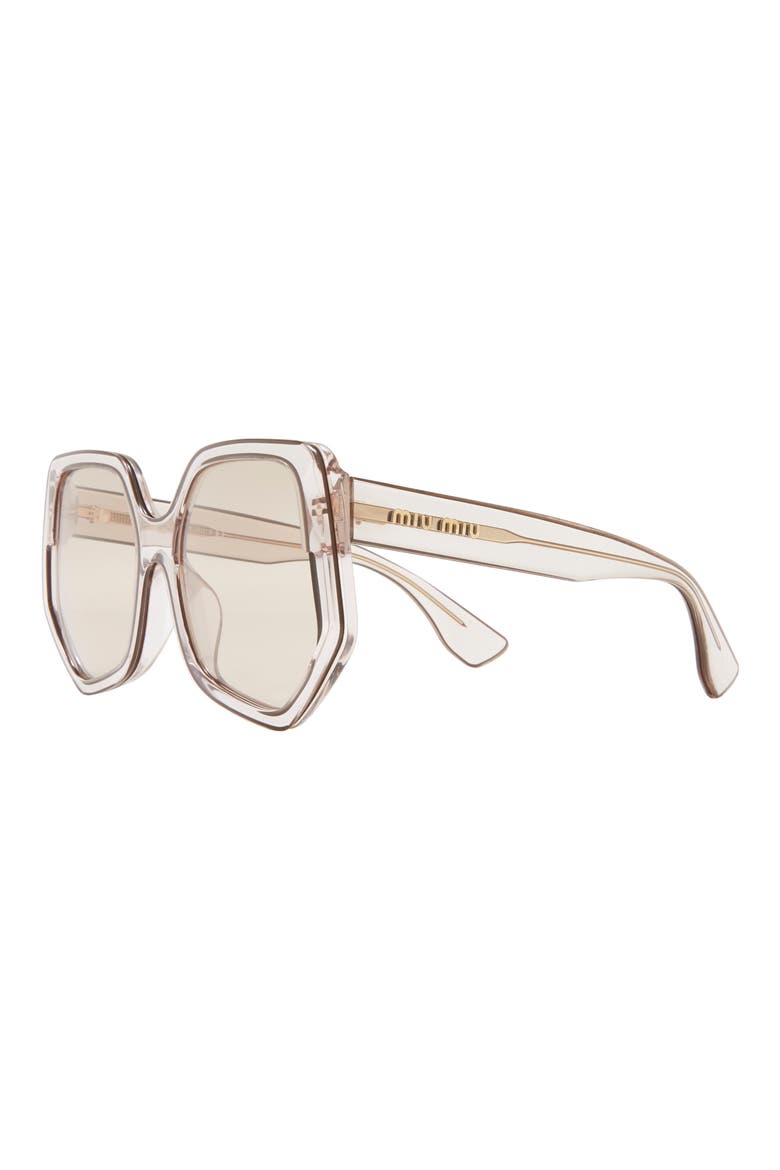 55mm Irregular Special Project Sunglasses, Alternate, color, TRANSPARENT BEIGE