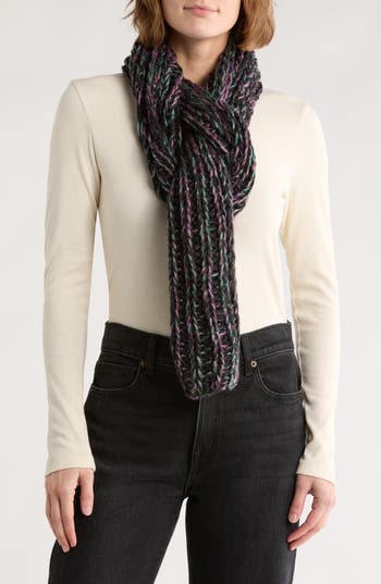 Melrose And Market Metallic Knit Scarf In Black