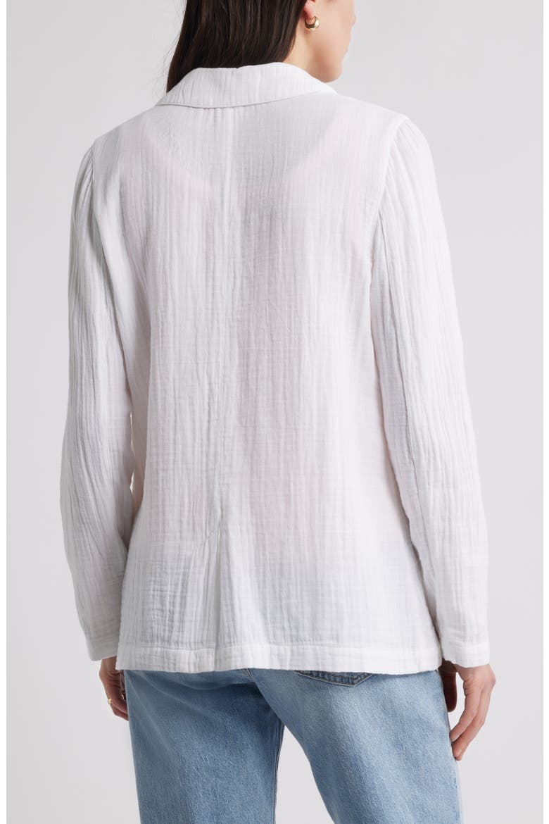 Cotton Gauze Blazer, Alternate, color, WHITE