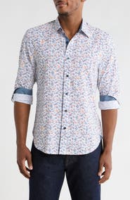 CONSTRUCT Slim Fit Floral 4-Way Stretch Button-Up Shirt