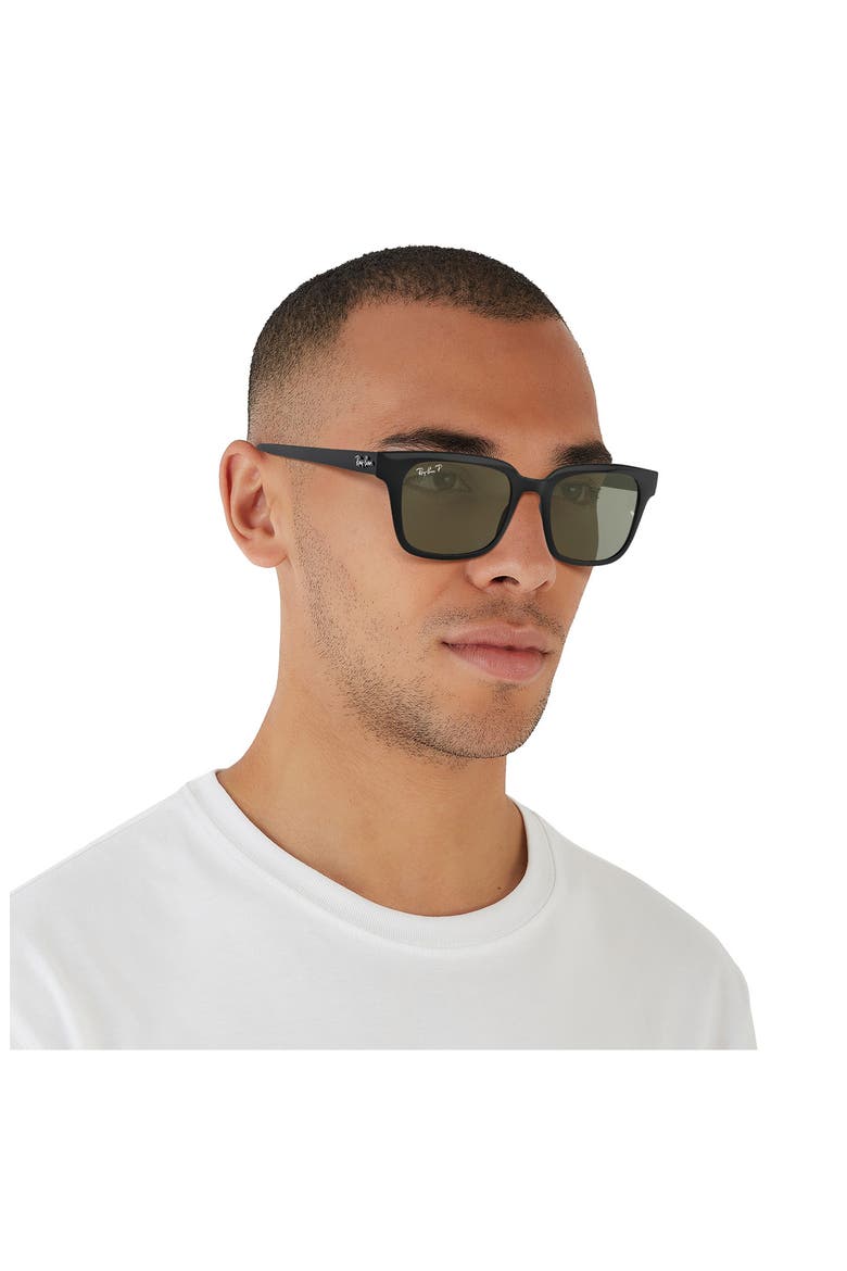 Wayfarer 51mm Polarized Sunglasses, Alternate, color, BLACK/ DARK GREEN POLAR