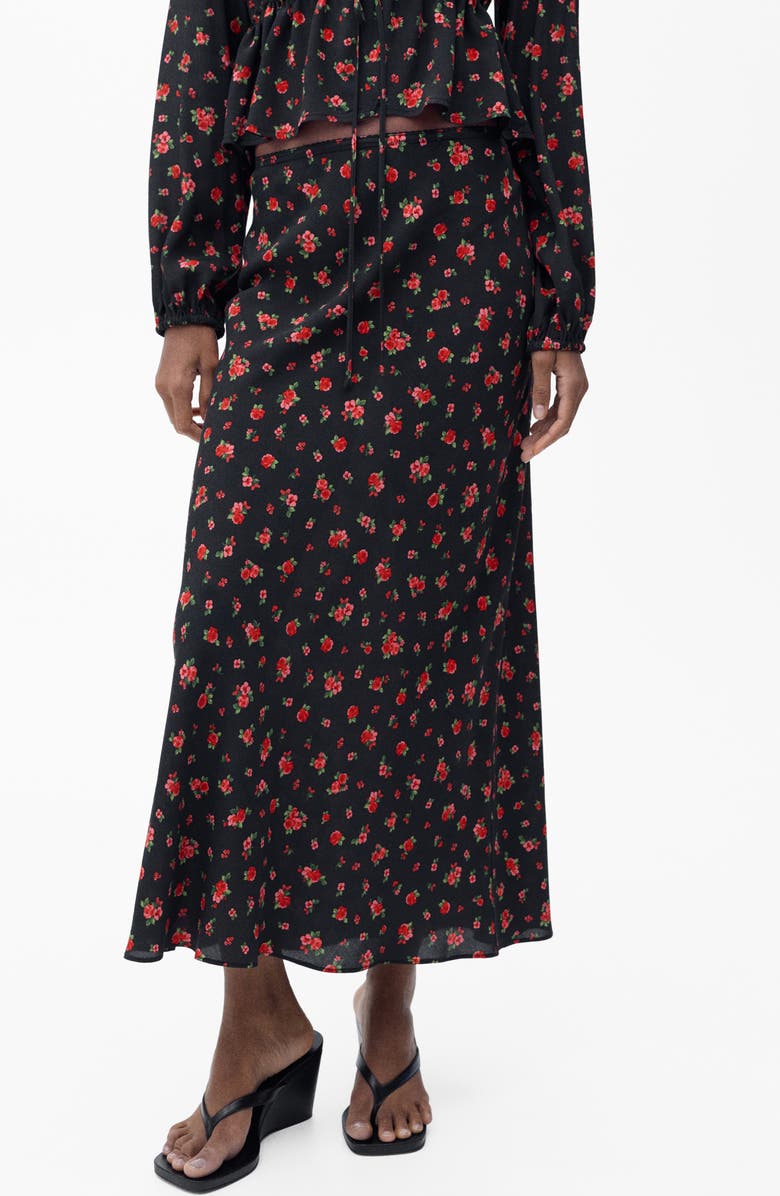 MANGO Floral Flare Maxi Skirt, Main, color,