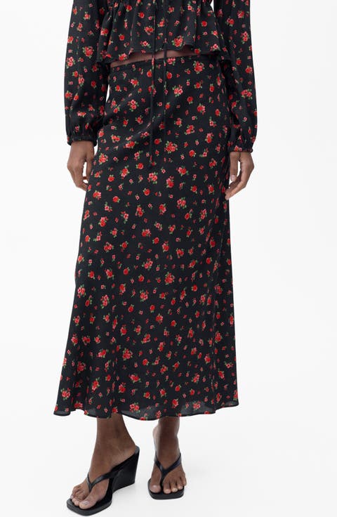 Floral Flare Maxi Skirt