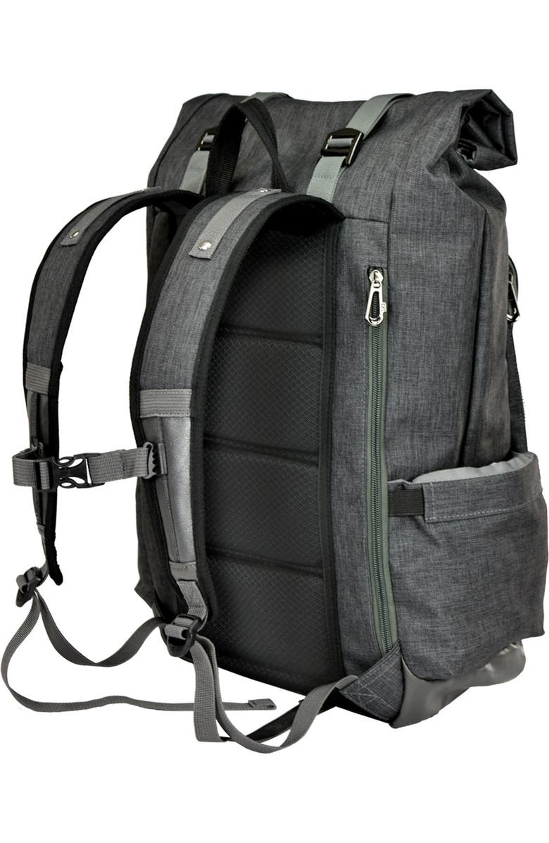 TRAVELERS CHOICE Millennium Roll-Top Canvas Backpack, Grey, Alternate, color,