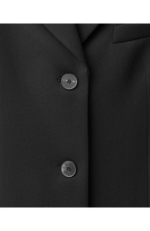 Mango Straight Button Suit Blazer In Black