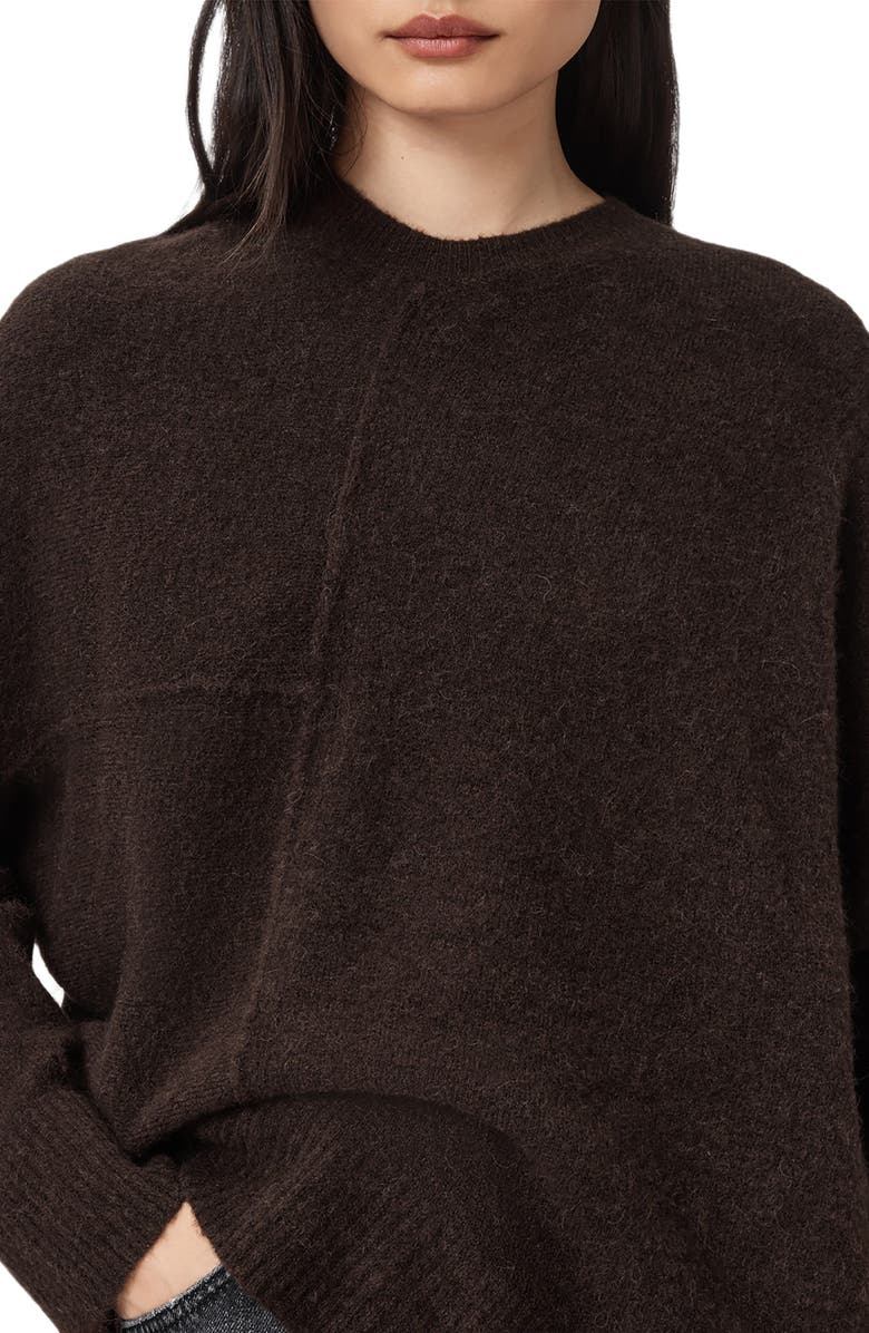 AllSaints Lock Merino Wool Blend Sweater, Alternate, color, Oxblood Red