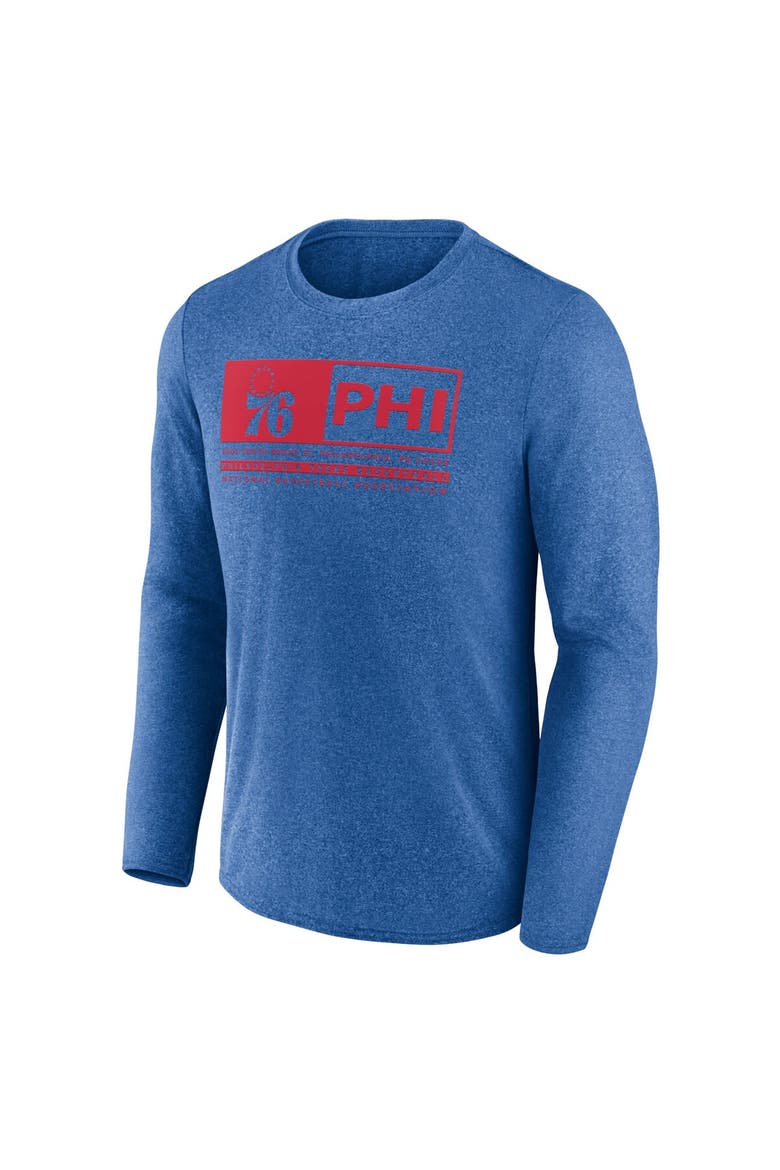 Men's Fanatics Branded Heather Royal Philadelphia 76ers Three-Point Play T-Shirt, Alternate, color, Heather Royal