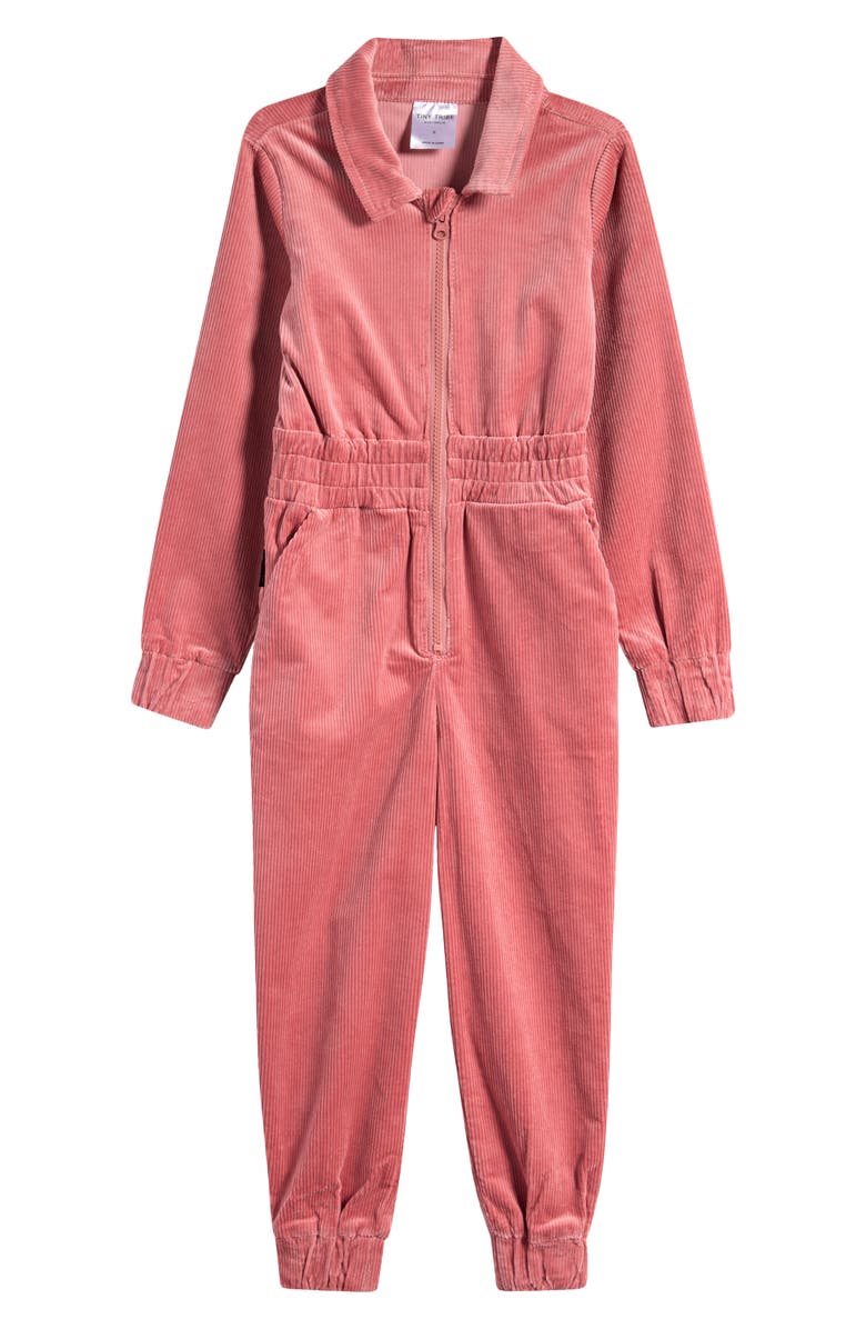 TINY TRIBE Kids' Cotton Stretch Corduroy Romper, Main, color, Dusty Rose