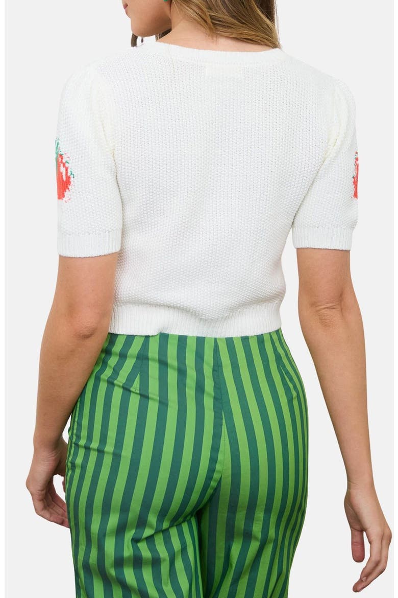 Tomato Short Sleeve Cardigan, Alternate, color, CREAM