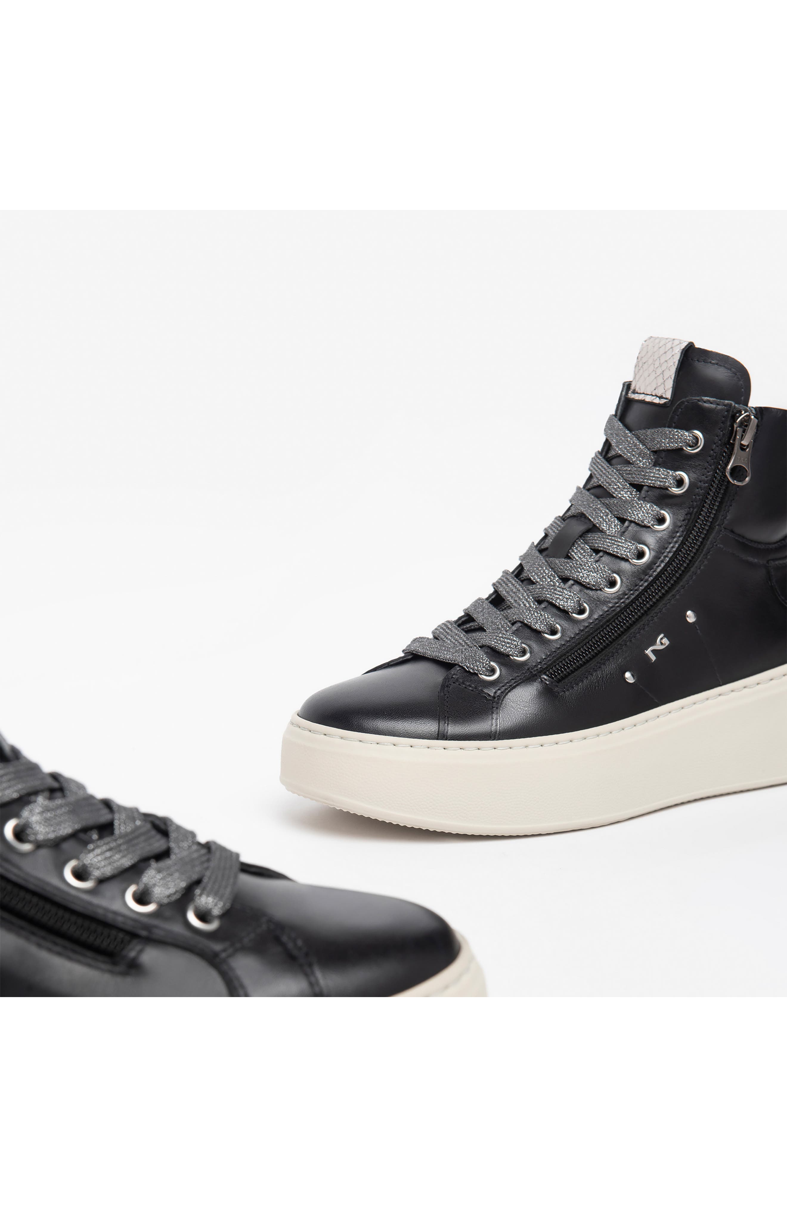 NeroGiardini High Top Wedge Sneaker, Alternate, color, 