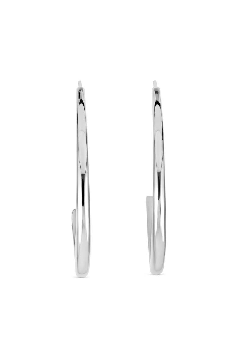 Hiba Hoop Sterling Silver Earrings, Alternate, color, Silver