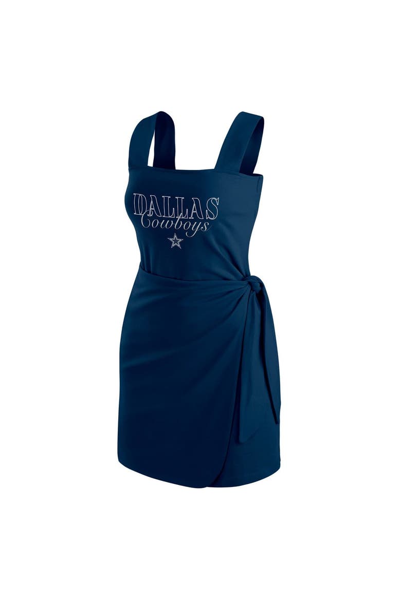 Women's WEAR by Erin Andrews  Navy Dallas Cowboys Wrap Dress, Alternate, color, Navy