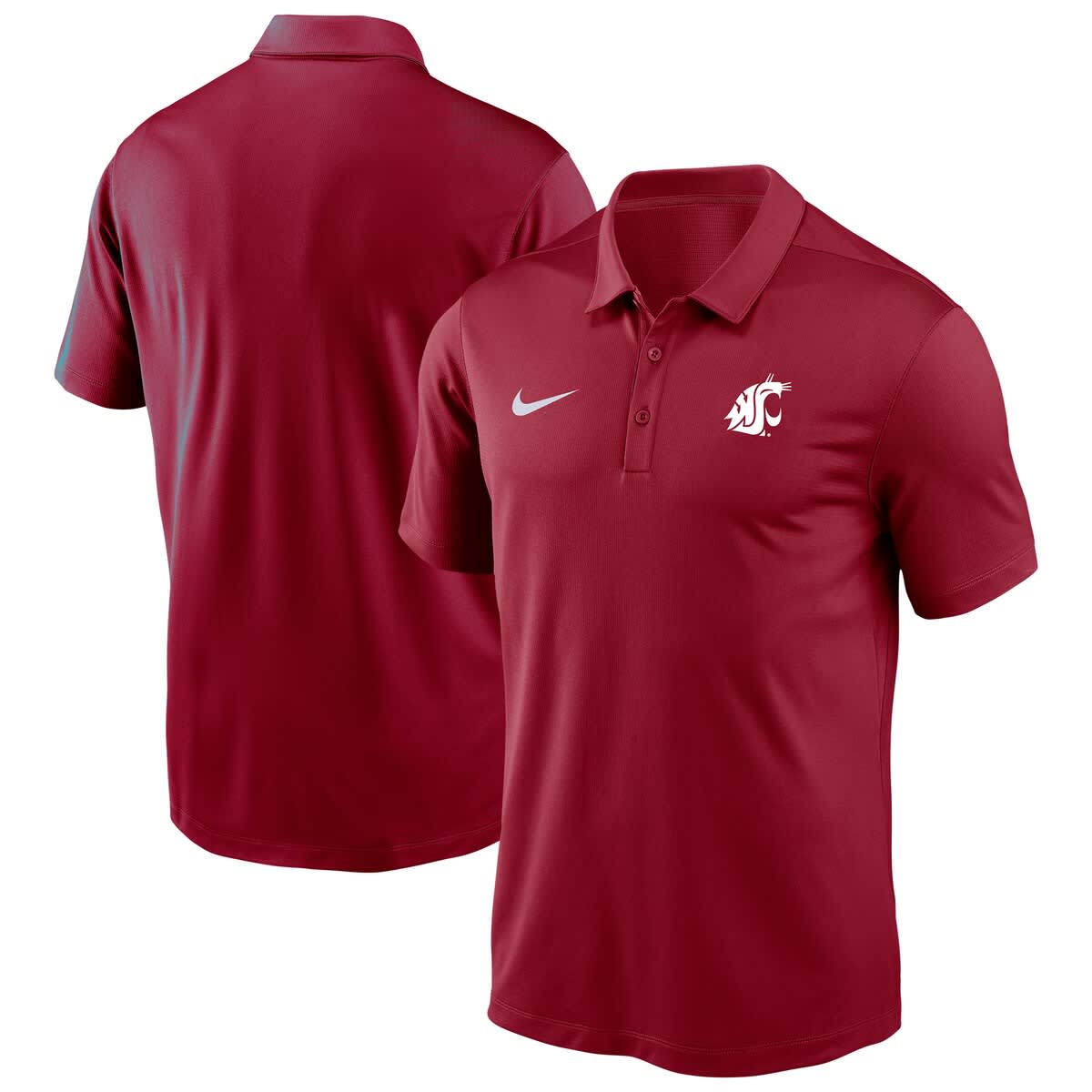 Men's Nike Crimson Washington State Cougars Victory Solid Performance Polo