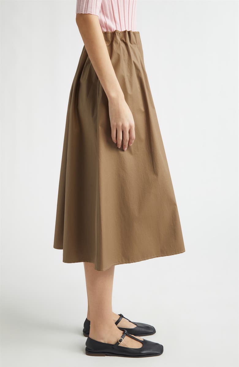 NACKIYÈ Summer Wine Cotton Twill Skirt, Alternate, color, Tobacco