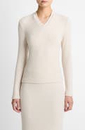 Vince Cozy Rib High V-Neck Top